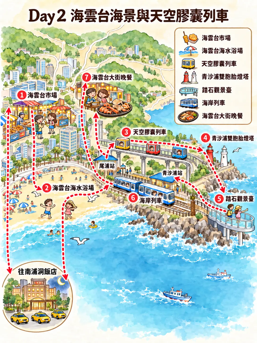 第 2 天手繪路線地圖